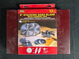 lot 213 image: Mibro 8 Stacking Dado Blade Set with Carbide Tips