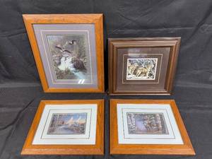 lot 241 image: Set of 4 Framed Wildlife Art Prints