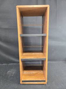 lot 255 image: Wooden 4-Tier Media Storage Tower for DVDs or CDs