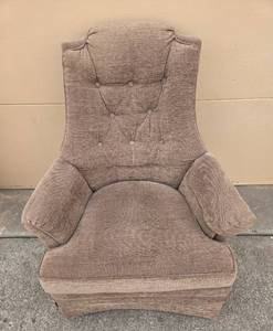 lot 317 image: Comfortable Light Brown Armchair with Tufted Back