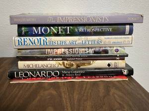 lot 322 image: Collection of Art History Books Featuring Monet, Renoir, and Michelangelo