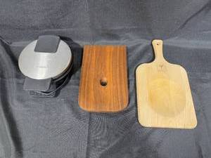 lot 347 image: Cuisinart Waffle Maker with Wooden and Cutting Boards