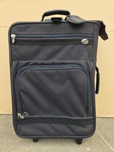 lot 373 image: American Tourister Black Rolling Suitcase with Telescopic Handle