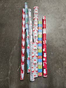 lot 396 image: Collection of Holiday-Themed Wrapping Paper Rolls