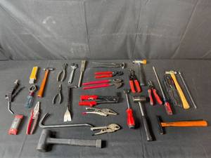 lot 402 image: Collection of Various Hand Tools Including Pliers and Hammers
