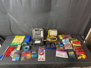 lot 406 image: Comprehensive Tool and Supply Collection Including Craftsman Rotary Tool, Sanding Discs, and More