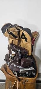 lot 290 image: Set of Vintage Golf Clubs with Leather Bag