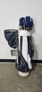 lot 291 image: Used Set of Golf Clubs with Leather Golf Bag
