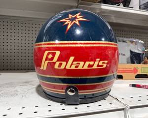 lot 551 image: Vintage Polaris Snowmobile Safety Helmet with Visor