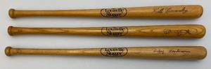lot 16 image: 3 Miniature Louisville Slugger Bats Including Ricky Henderson & More