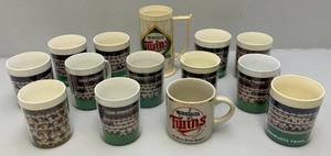 lot 49 image: Misc. 1970s - 80s Collectible Twins Mugs Including GATORADE & More