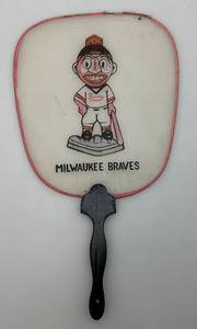 lot 60 image: Antique 1950 Milwaukee Braves Silk Fan MLB Baseball