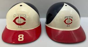 lot 69 image: Vintage Red, White & Blue Twins Hard Hats