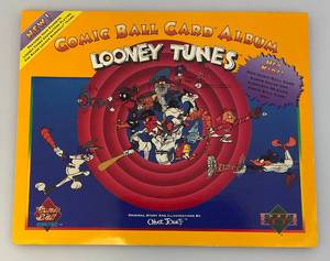 lot 79 image: (Set 1) 1990 Upper Deck Series #1 (LOONEY TUNES) Thats All Folks Comic Ball Cards In Original Binder (12 Cards Missing) Check Out Lots 83, 94, 100 & 108 To Fill Set