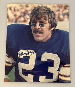 lot 125 image: Minnesota Vikings JEFF WRIGHT Autographed 8 x 10 Photograph In Protective Sleeve