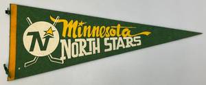 lot 137 image: Vintage 12 x 30 (1970s) Minnesota North Stars Pennant