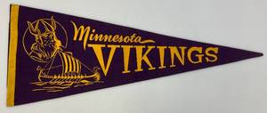 Vintage 12" x 30" (1960's) Minnesota Vikings Felt Pennant