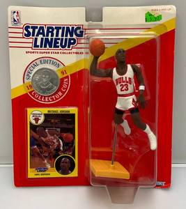 lot 156 image: 1991 Special Edition MICHAEL JORDON Starting Lineup Basketball Figure (NEW Old Stock)