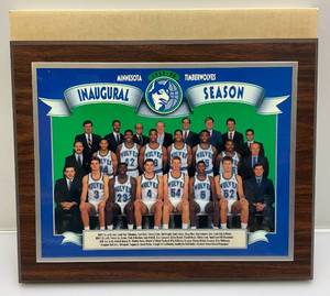 lot 166 image: Minnesota Timberwolves Inaugral Season Plaque 10 12 x 13
