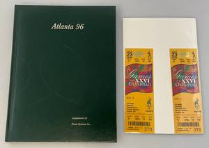 lot 175 image: Set Of Tickets From 1996 Games Of The XXVI Olympiad Baseball Game In Protective Holder & 1996 Atlanta Book