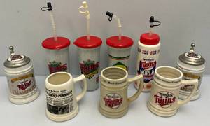 lot 187 image: Misc. Collectible Minnesota Twins Steins & More