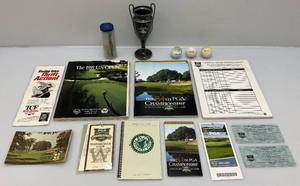 lot 199 image: Misc. Hazeltine National Golf Club U.S. Open Collectibles Including NANCY LOPEZ Autographed Golf Ball & More