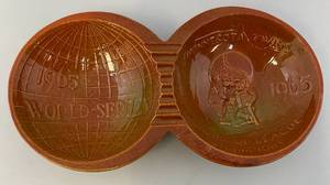 lot 202 image: Vintage Rare 1965 Worlds Series Minnesota Twins American League Champions Baseball Red Wing Ash Tray