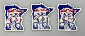 lot 227 image: 1970s Minnesota Twins 3 StickerDecals (In Protective Sleeve)