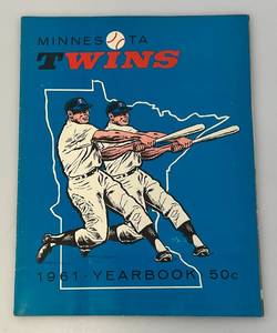 lot 235 image: Vintage 1961 Minnesota Twins Yearbook 1st Season EVER