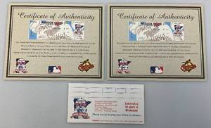 lot 238 image: Pair Of Ticket Stubs From Saturday April 15, 2000 (Cal Ripkin Jr. 3,000th Career Hit Game) With COAs