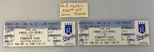 lot 243 image: 1996 Ticket Stub From Paul Molitors 3000th Game In Protective Sleeve