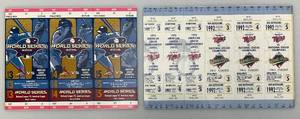 lot 246 image: 1992 Minnesota Twins Ticket Stubs For American League Championship Series & World Series (In Protective Sleeve)