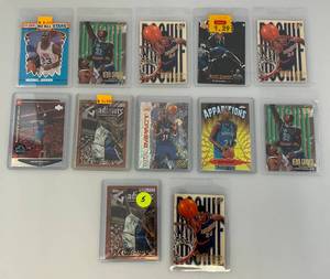lot 268 image: Misc. Vintage Basketball Cards Including MICHAEL JORDAN & More (All In Protective Sleeves)