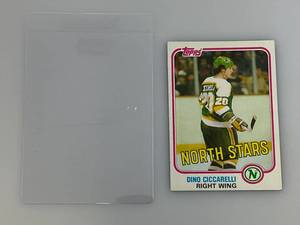 lot 275 image: 1981 Topps # 105 DINO CICCARELLI North Stars ROOKIE Card (In Protective Sleeve)