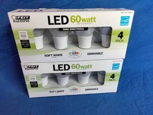 lot 203 image: 8 New LED 60 Watt Bulbs
