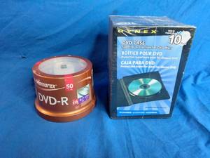lot 219 image: New Memorex DVD-R and Dynex DVD Cases