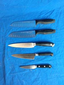 lot 245 image: 5 Knife Mixed Set - Dexter, J.A. Henckels, Zwilling, and More.