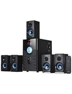 lot 249 image: New beFree Sound 125-Watt 5.1-Channel Bluetooth Surround Sound Speaker System with 9 Subwoofer, Black