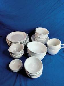 lot 176 image: 29 Piece Dish Set - Block Basics and Others - White