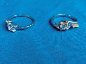 lot 169 image: New 2 Stainless Steel CZ Rings Size 8.5