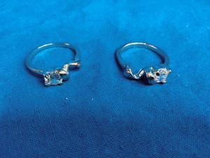 lot 168 image: New 2 Stainless Steel CZ Rings Size 7.5