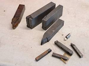 lot 100 image: Lot of (9) Lathe Tools Blades  Assorted