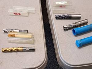 lot 185 image: Lot of (4) End Mill Machining Bits  Assorted