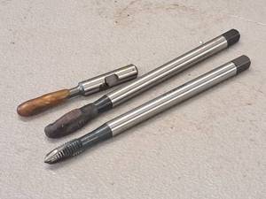 lot 257 image: Lot of (3) Assorted Machining Bits - ThreaderTap - Greenfield EM-SS 38-16NC GH3 HSS-E, Weldon CoRL8-2 14DIA