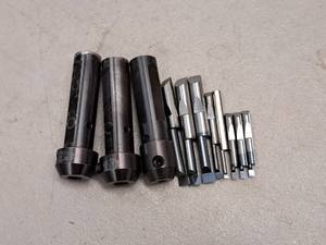 lot 291 image: Right-Hand Machining Boring Bits (x8) and Chucks (x3)  Assorted  Various Sizes and Dimensions