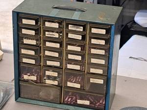 lot 342 image: Parts Organizer Cabinet 26-drawer with Assorted Springs