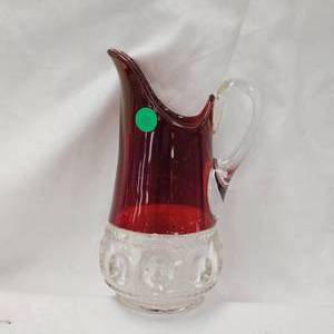 U.S. Glass King's Crown Ruby Flash, 8 1/4" Pitcher, Very Unique