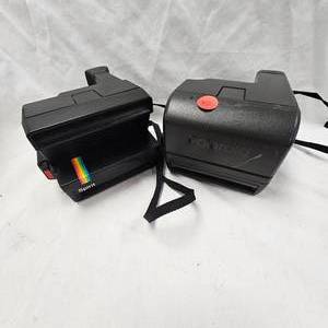 lot 42 image: Polaroid Spirit 600 Land Camera and Vintage 1980a One Step Camera, both wstaps
