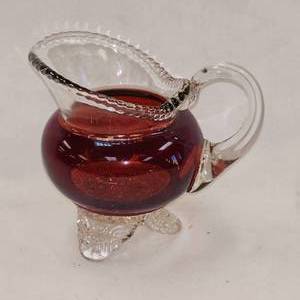 lot 55 image: 1898 Syle Ruby Stained Creamer Pitcher