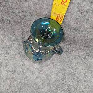 lot 89 image: 1970s Indiana Glass Havest GrapeBlue Carnival Glass Creamer